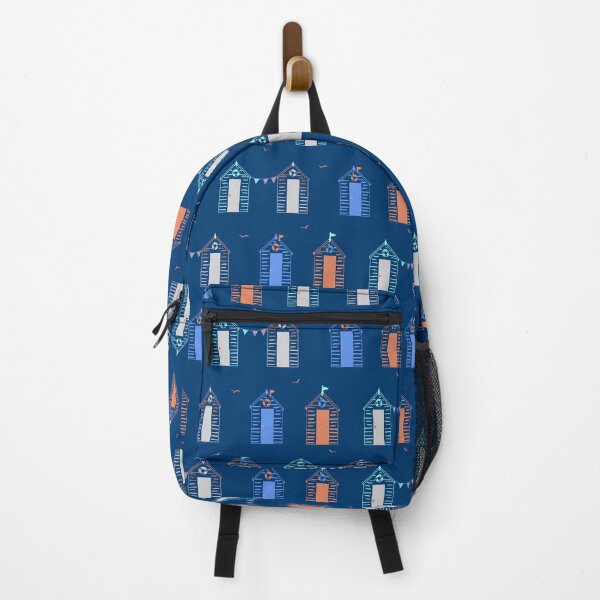 Item preview, Beach Hut and Bunting, Navy designed and sold by Samantha  Woodford.