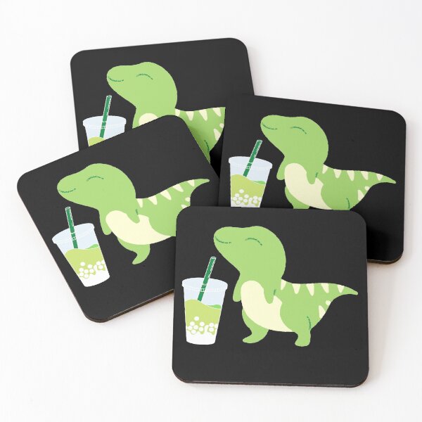 Item preview, Boba Dino with matcha boba designed and sold by felinefeelings.