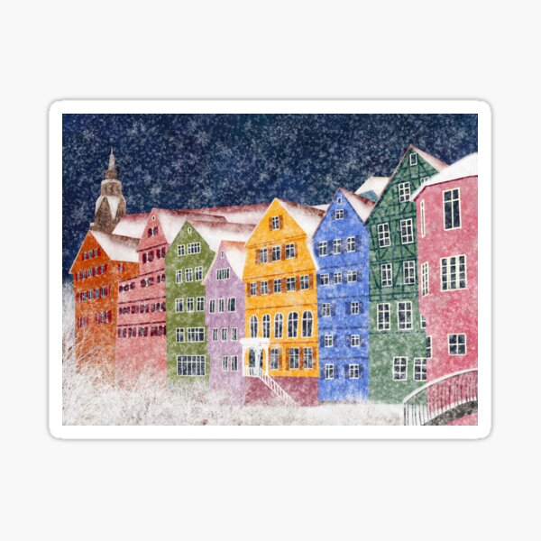 Tübingen in winter Sticker