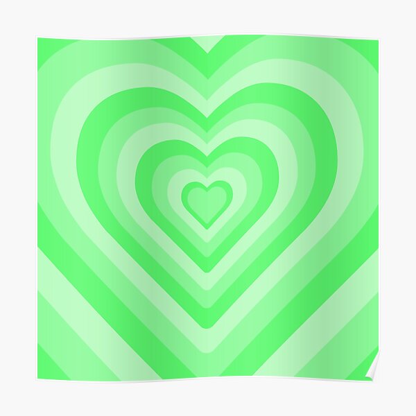 "Aesthetic Green Heart Pattern" Poster by STAR10008 | Redbubble