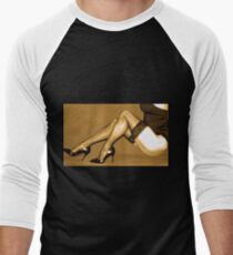 Sexy Legs in Stockings Men's Baseball ¾ T-Shirt
