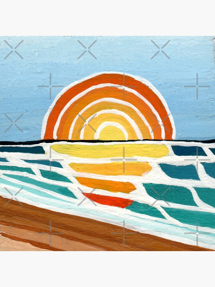 "Seascape Sunset Ocean Lover" Sticker for Sale by erinbelkin Redbubble
