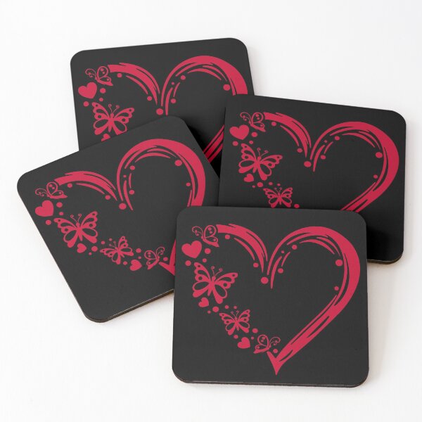 Item preview, Hearts and Butterflies on Black designed and sold by WisdomInspired.