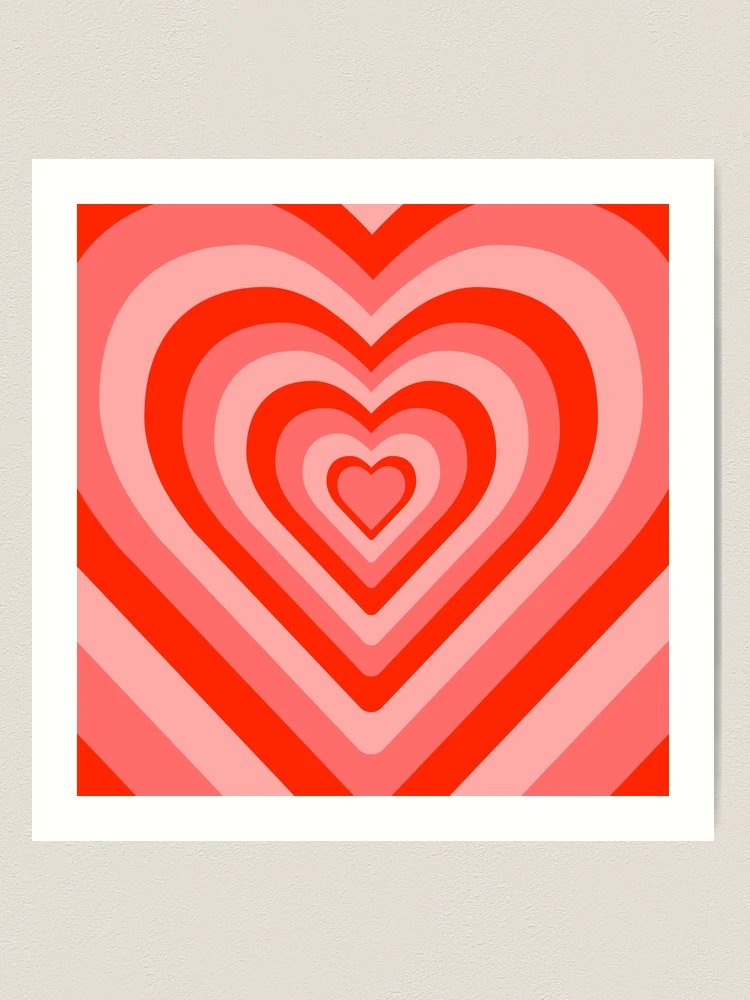 Aesthetic Red Heart Pattern Art Print for Sale by STAR10008