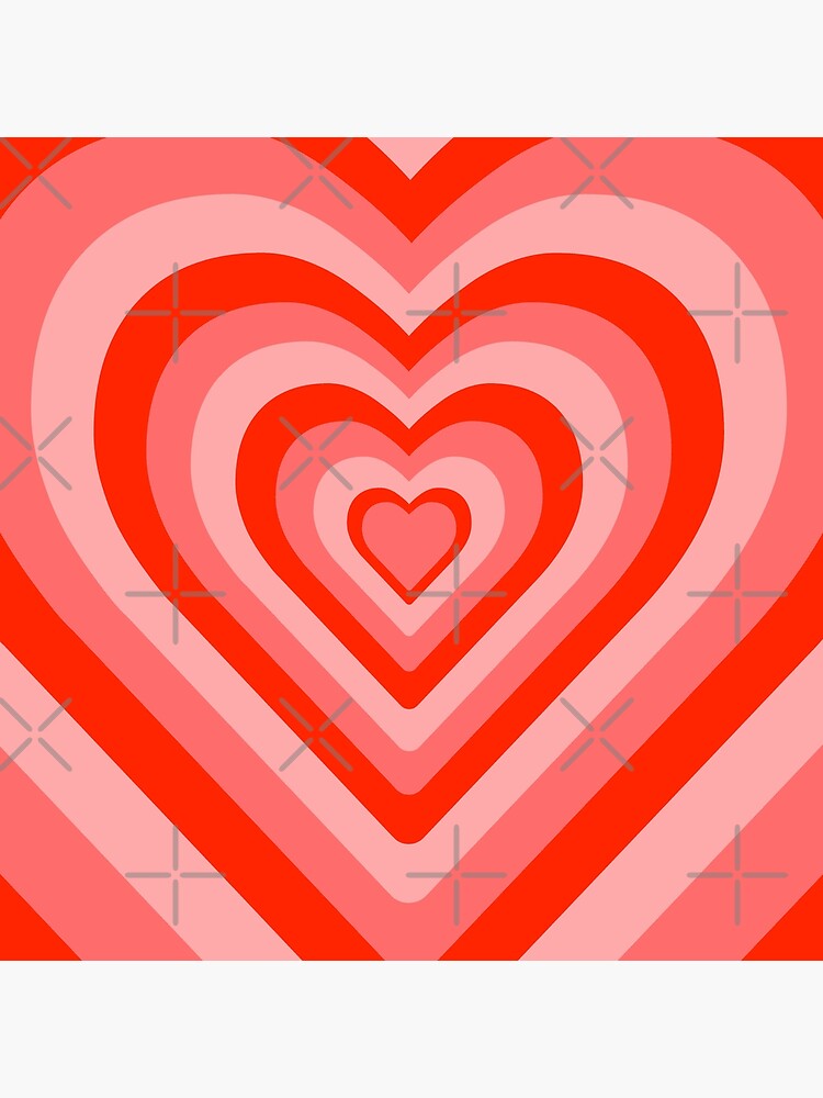 Aesthetic Red Heart Pattern | Art Print
