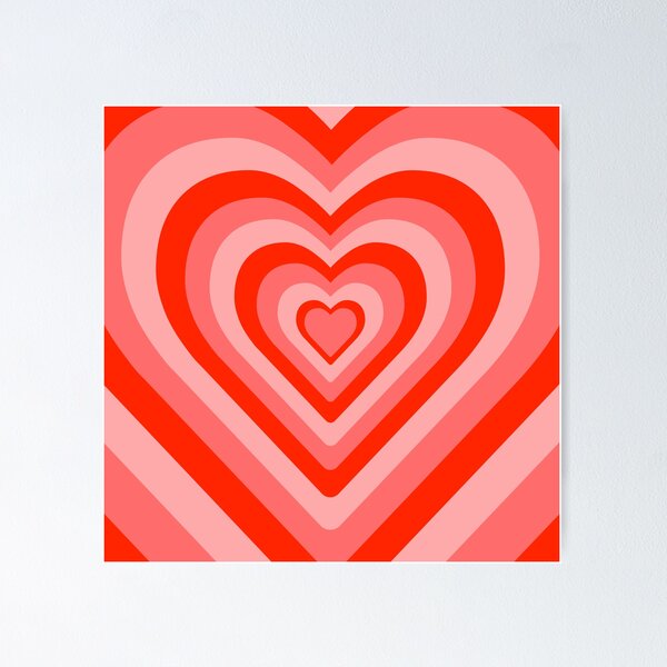 Aesthetic Red Heart Pattern | Photographic Print