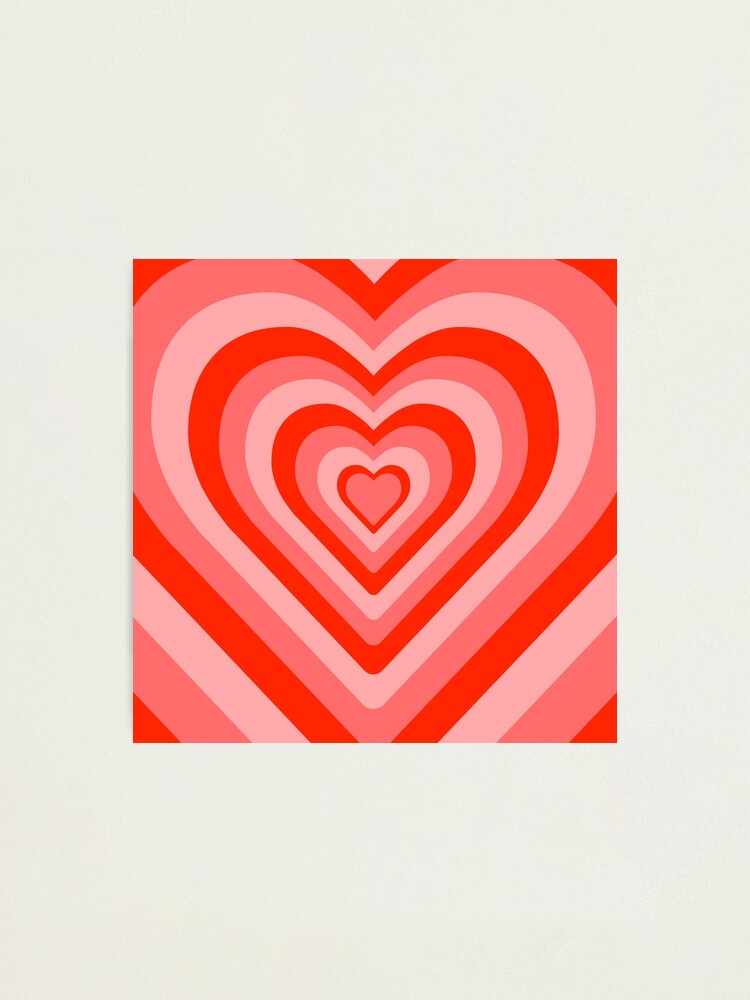 Aesthetic Red Heart Pattern Photographic Print for Sale by STAR10008