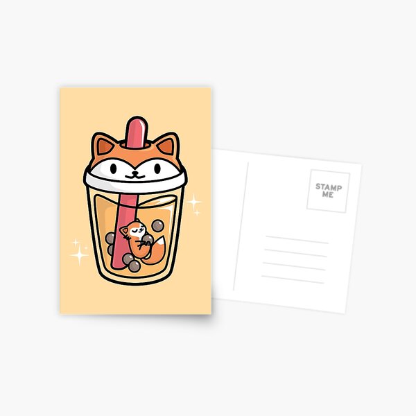 Cat Boba Cup Postcard for Sale by Bobaelyse