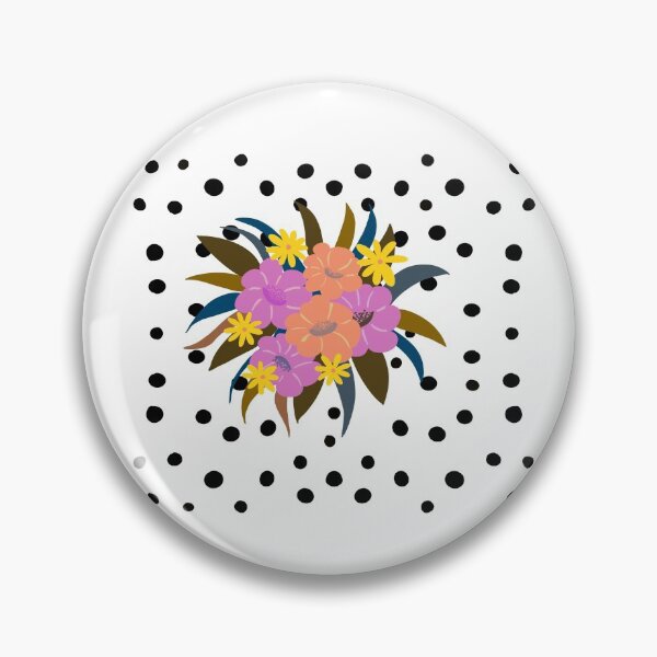 Item preview, Tropical flowers with polka dots designed and sold by AvantgardeCo.