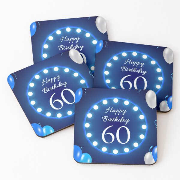 Item preview, Blue Dark Happy 60th Birthday designed and sold by GraffiTimi.
