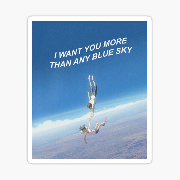 Item preview, I want you more than any blue sky - weathering with you falling scene designed and sold by koolpingu.