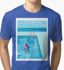 In Deep - abstract memphis throwback 1980s style retro neon palm springs simmer resort country club poolside vacation Tri-blend T-Shirt