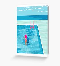 In Deep - abstract memphis throwback 1980s style retro neon palm springs simmer resort country club poolside vacation Greeting Card