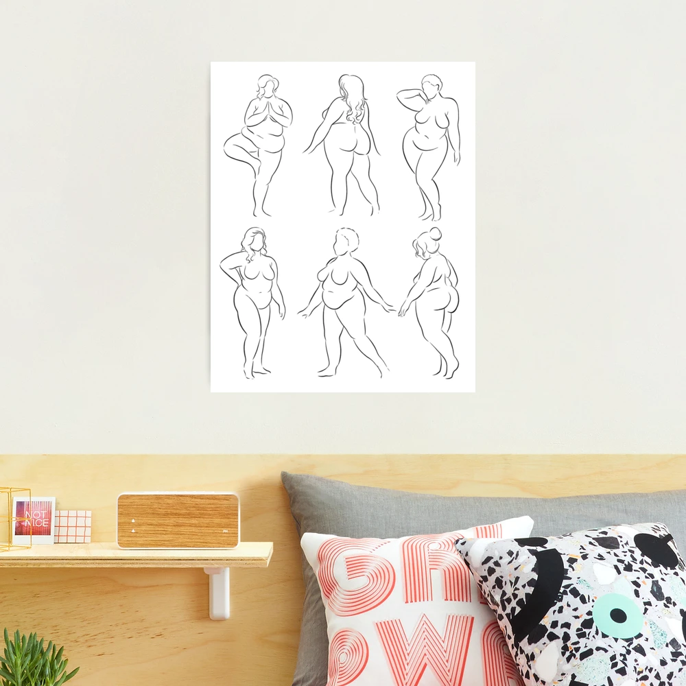 A4 & A3 DIGITAL DOWNLOAD Print at Home Beautiful Nude Plus Sized Life  Drawing Artwork Body Positive Art Print Bopo_watercolour 