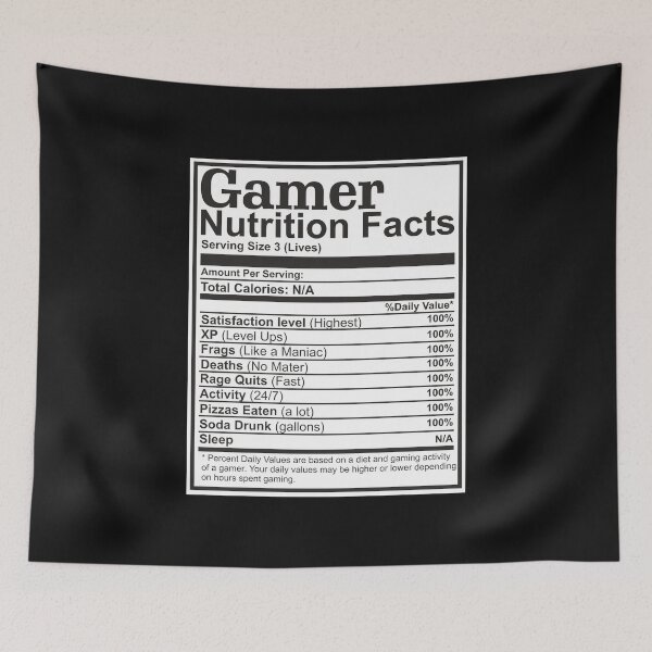 Item preview, Gamer Funny Nutrition Facts Table Chart video games lover gift designed and sold by alenaz.
