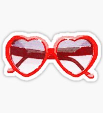 Herzförmige Sonnenbrille in Aquarell - Trendy / Sommer / Hipster Style Sticker