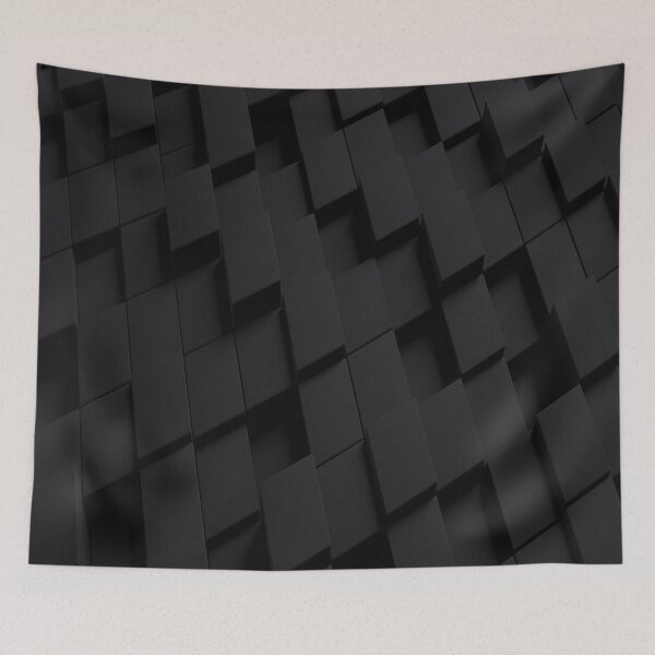 Item preview, Black cubic pattern 3D design designed and sold by Rajzone.