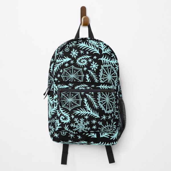 Item preview, Snowflakes and Frost pattern - Aqua & Black designed and sold by EcoElsa.