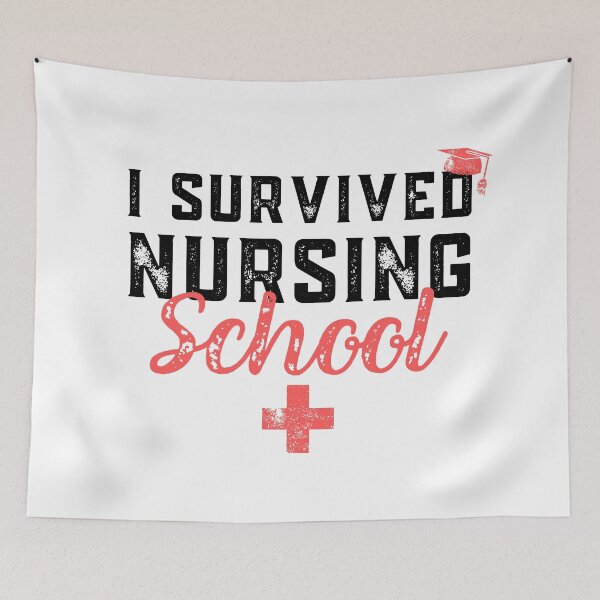 Item preview, I Survived Nursing School RN Graduation - Funny Nurse Quote designed and sold by JulianoZn97.