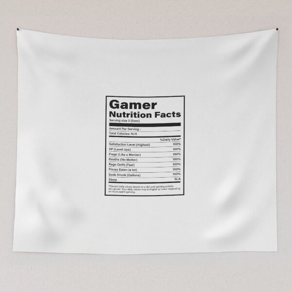 Item preview, Gamer nutrition facts designed and sold by GoldenDov.