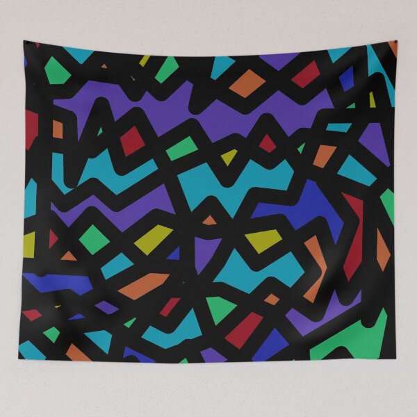 Item preview, Dark Rainbow Geometric Lines and Shapes designed and sold by Whoopsidoodle.