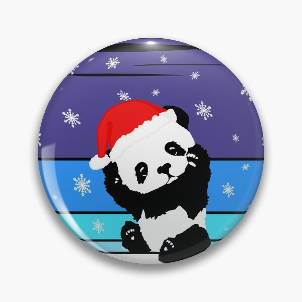 Item preview, A Cute Little Panda With A Christmas Cap In The Snow At A Vintage Winter Night designed and sold by Paulina Vanlife.
