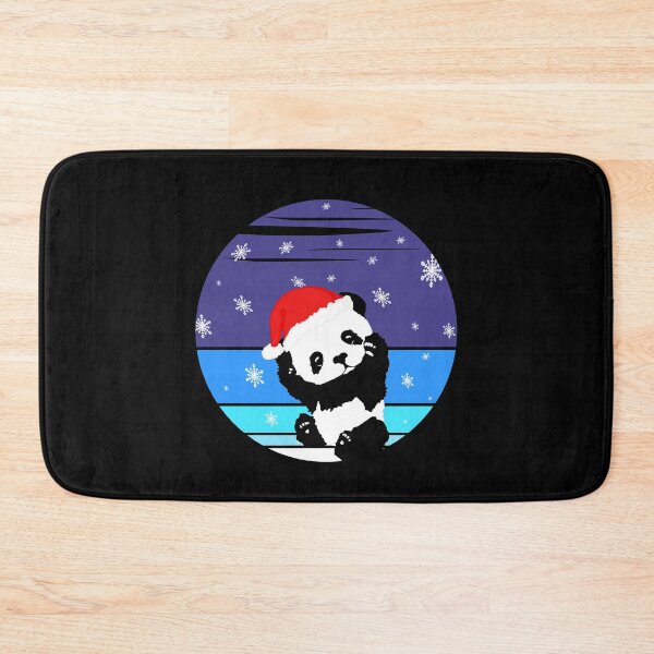 Item preview, A Cute Little Panda With A Christmas Cap In The Snow At A Vintage Winter Night designed and sold by Paulina Vanlife.
