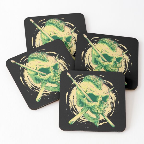 Item preview, Baterista de calavera verde designed and sold by JuicySchinken.