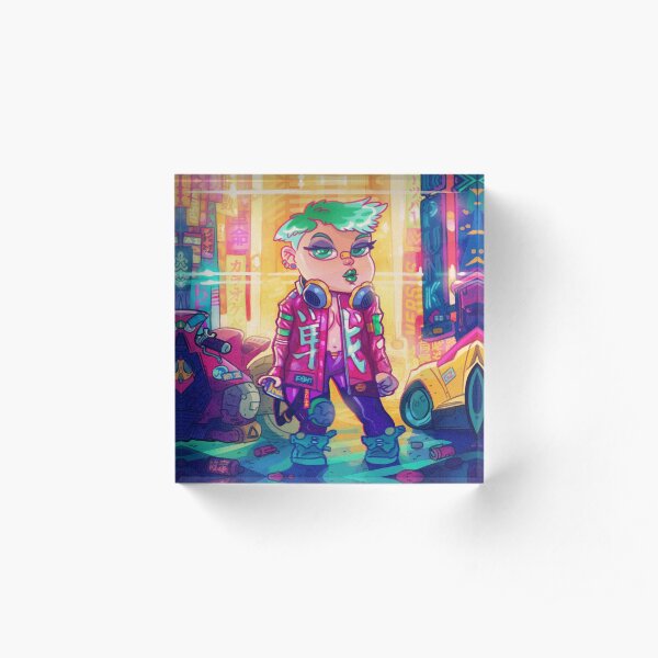 Cyberpunk 01101000 Acrylic Block