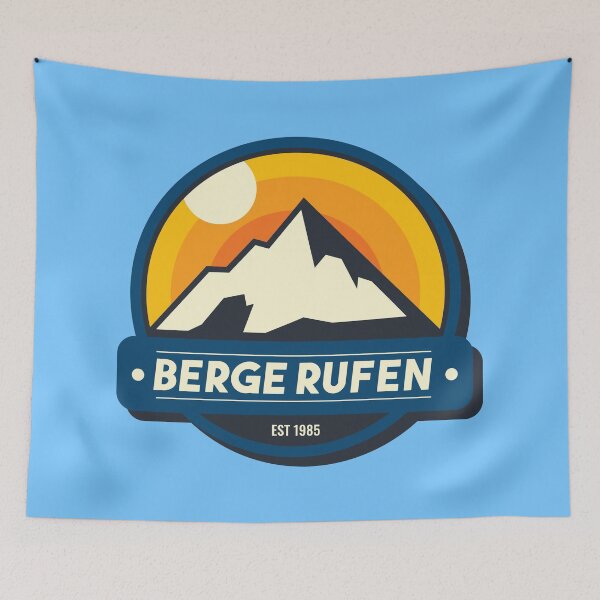Item preview, Mountains are calling | German hiking | Black hiking t-shirt designed and sold by Ainbowz-Artwork.