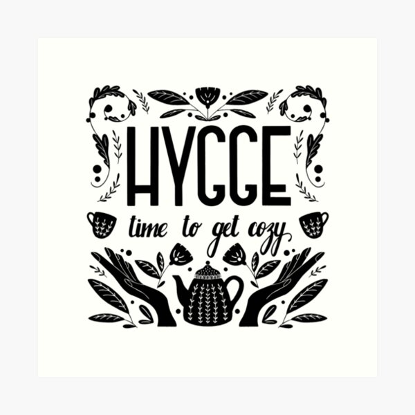 Item preview, Hygge. Hand Lettering. Black and White. designed and sold by BlueLela.