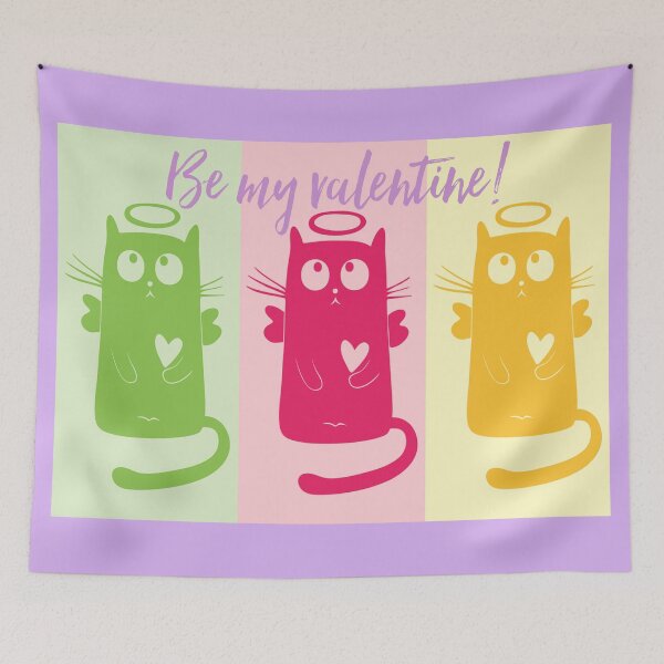 Item preview, Be my valentine -cute pink kitty designed and sold by WOWSOMETHINGNEW.
