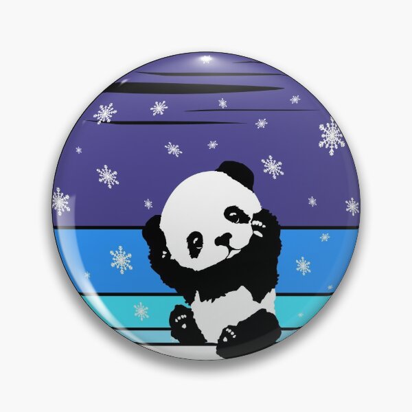 Item preview, A Cute Little Panda In The Snow At A Vintage Winter Night designed and sold by Paulina Vanlife.