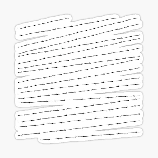 Cool gray white and black barbed wire pattern Sticker
