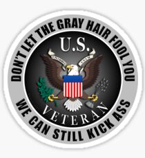 Pegatina Veterano de pelo gris