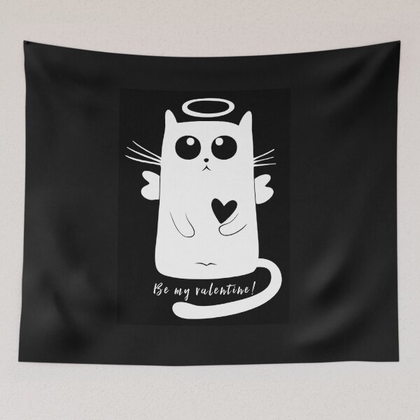 Item preview, Be my valentine -cute white cat designed and sold by WOWSOMETHINGNEW.
