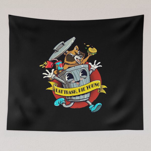 Item preview, Eat trash die young vintage cartoon designed and sold by andremuller.
