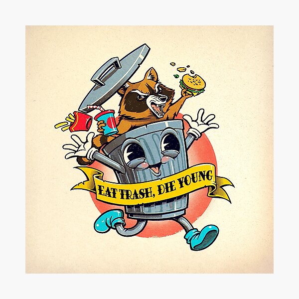 Item preview, Manger des déchets mourir jeune dessin animé vintage designed and sold by andremuller.
