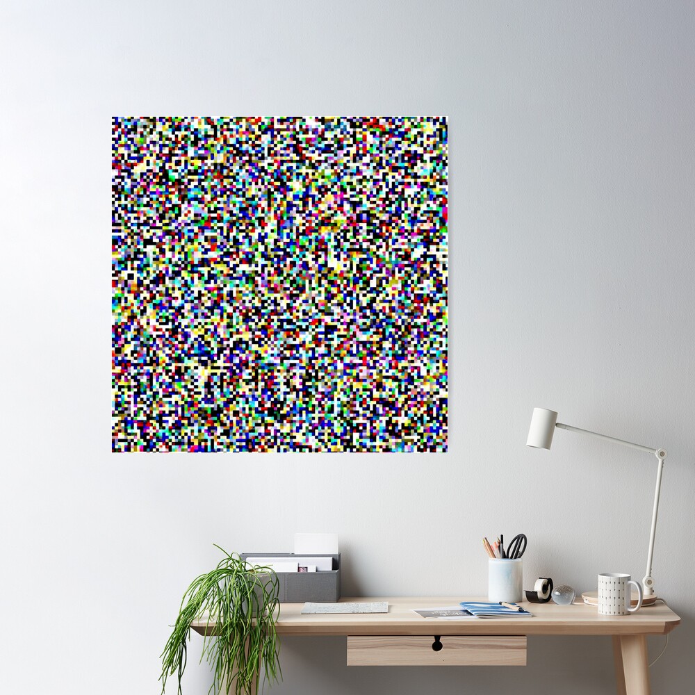 White Noise Tv Static Pixel Pattern Poster for Sale by RiaBubble