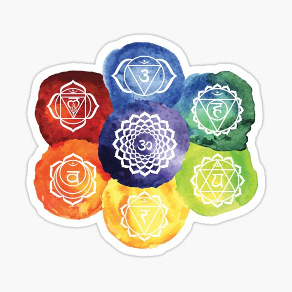 7 Chakras + Flower of Life Sticker, Sacred Geometry Stickers – Ascend