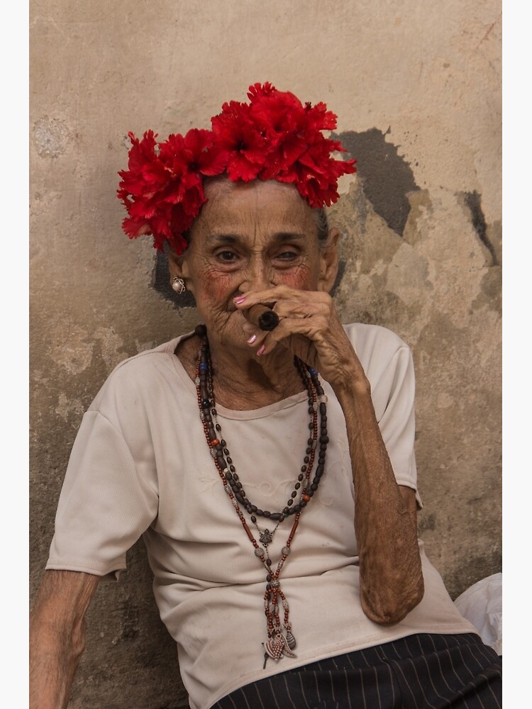 Thumbnail 3 of 3, Poster, Old lady smoking cuban cigar in Havana designed and sold by ARTPICSS.