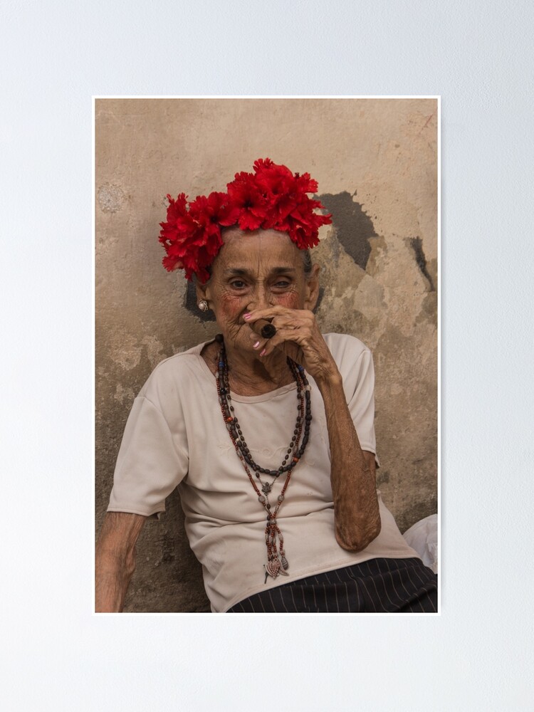 Thumbnail 1 of 3, Poster, Old lady smoking cuban cigar in Havana designed and sold by ARTPICSS.
