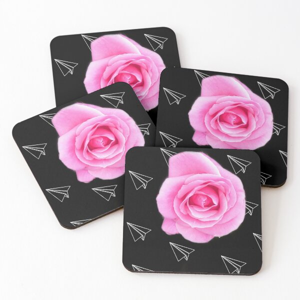 Item preview, Hot pink rose  and paper plane print designed and sold by DemonicGloom.