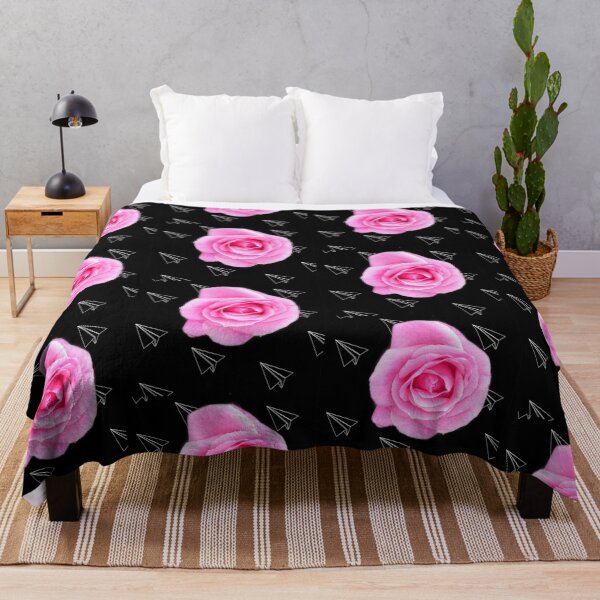 Item preview, Hot pink rose  and paper plane print designed and sold by DemonicGloom.