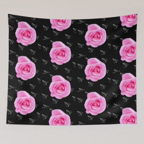 Item preview, Hot pink rose  and paper plane print designed and sold by DemonicGloom.