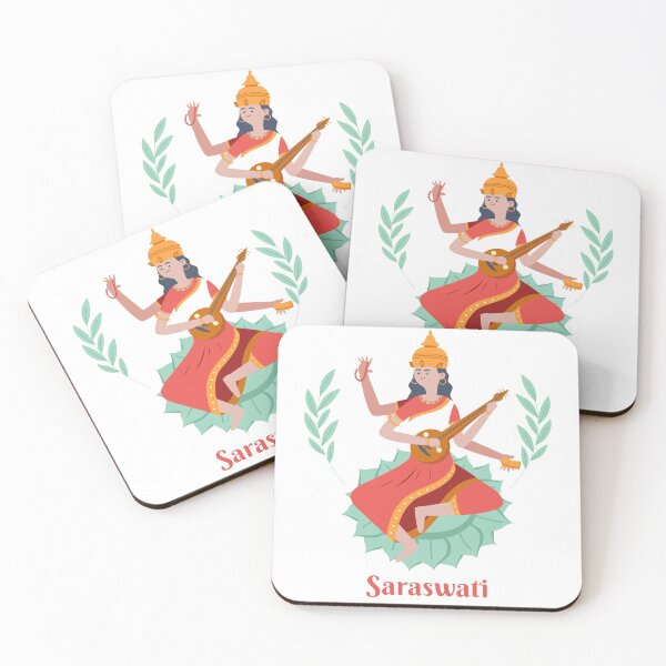 Item preview, Saraswati Hindu Goddess Illustration designed and sold by Atifslm.