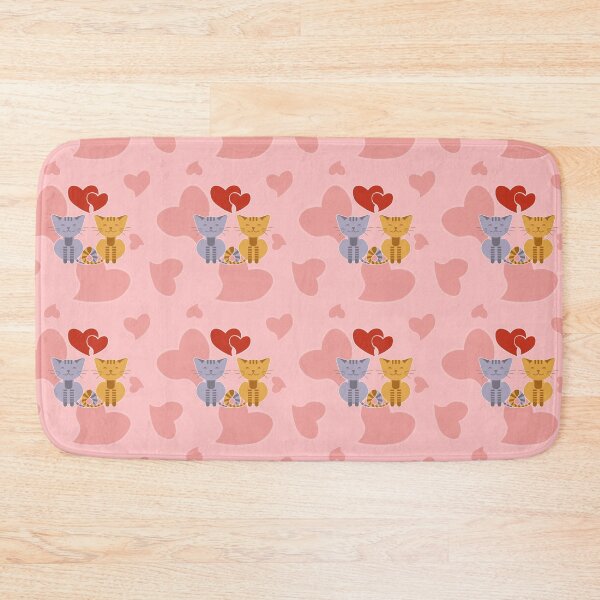 Item preview, Enamored cats on pink background designed and sold by Iryna Pakhomova.