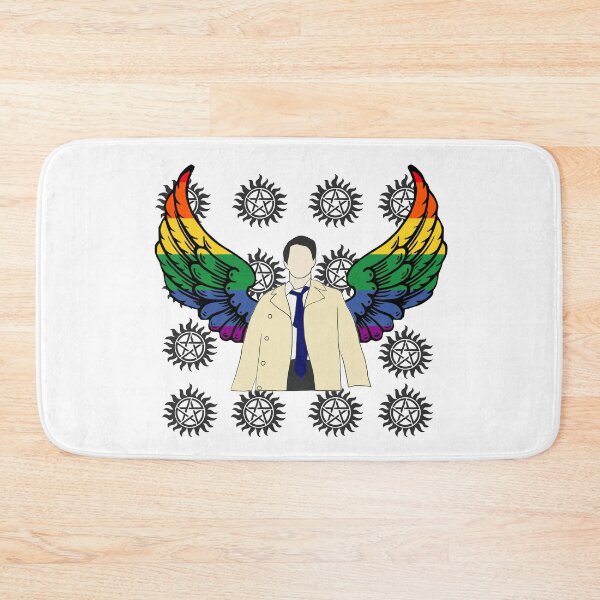 Item preview, Castiel drawing with rainbow wings and anti possession tattoo designed and sold by LannisterOnMars.