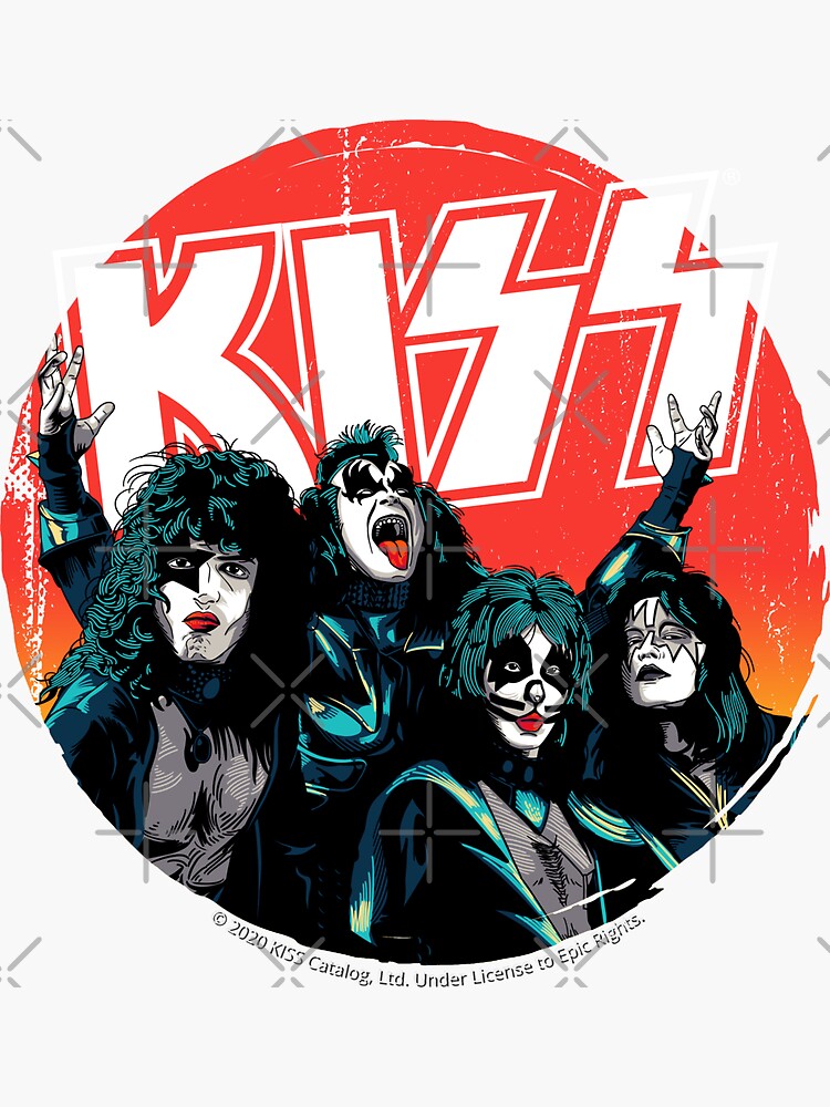 "kiss the band" Sticker for Sale by trendistudio Redbubble