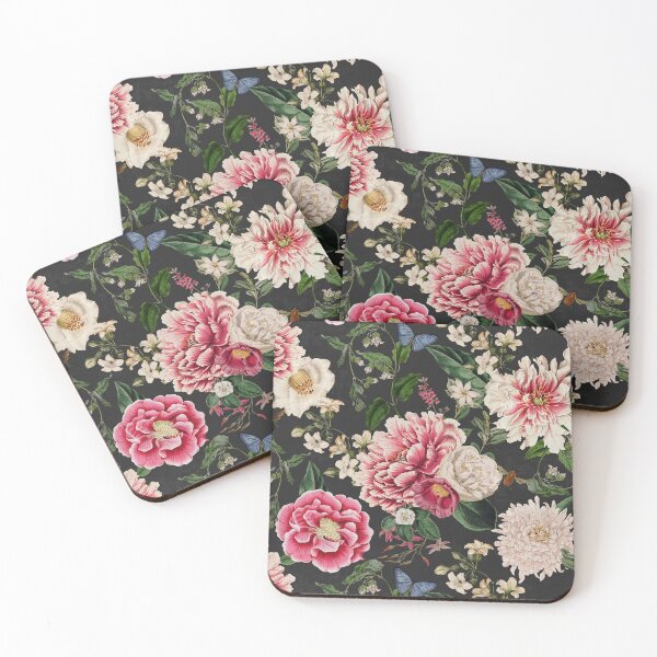 Item preview, Cottagecore English Rose Cottage Garden Flowers Floral Charcoal Dark Pink Decor designed and sold by BohoStudio.